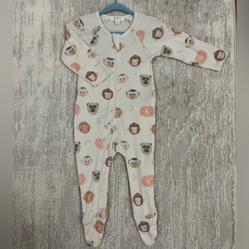 3-6 Purebaby Monkey Footie